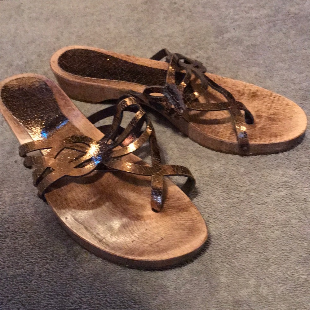 Charles David  size 7 wooden sandals